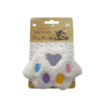 TaraPet Paw Design Cat Plush Catnip Toy (White)