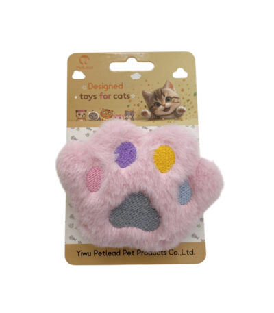 TaraPet Paw Design Cat Plush Catnip Toy (Pink)