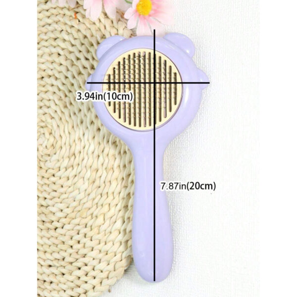 Self Cleaning Slicker Comb for Long or Short Hair Cats and Dogs (Purple)