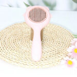 Self Cleaning Slicker Comb for Long or Short Hair Cats and Dogs (Pink)