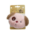 TaraPet Cute Puppy Pattern Plush Catnip Toys For Cats (Pink-Brown)