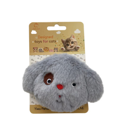 TaraPet Cute Puppy Pattern Plush Catnip Toys For Cats (Gray)