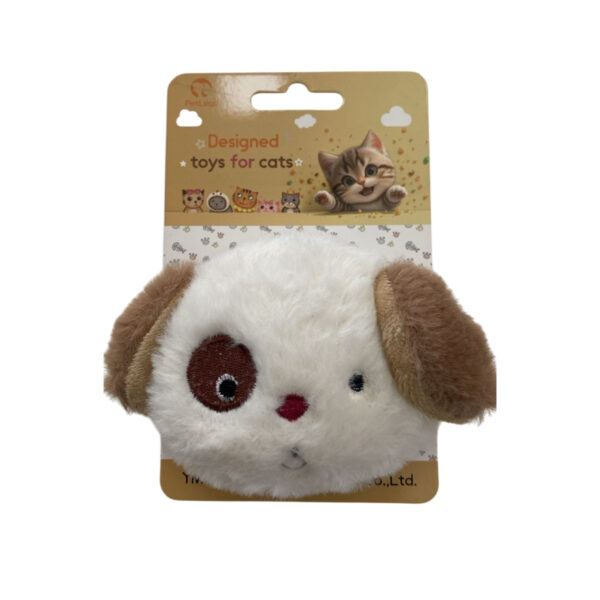 TaraPet Cute Puppy Pattern Plush Catnip Toys For Cats (White)