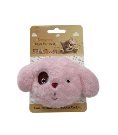 TaraPet Cute Puppy Pattern Plush Catnip Toys For Cats (Pink)