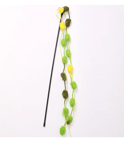 TaraPet Long Pole with Bite Bell Wear-resistant Cat Teasing Stick Cat Wand Toy (Green)