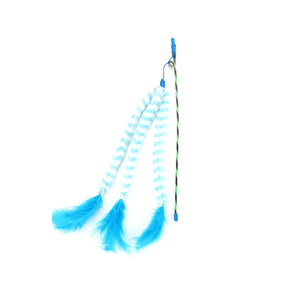 TaraPet Plush Feather Bell Soft Teaser Playing Stick Wand Interactive Cat Toy (Blue) TaraPet Plush Feather Bell Soft Teaser Playing Stick Wand Interactive Cat Toy (Blue)