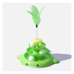 TaraPet Cat Ball Track Tower 3 Layers Turntable Cat Track Toy with Moving Balls Feathers Interactive Cat Toys for Indoor Cats