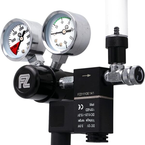 Tankii AC0100 DC Solenoid Dual Gauge Co2 Regulator Aquarium Premium Mini Aquarium Co2 Regulators for Aquariums