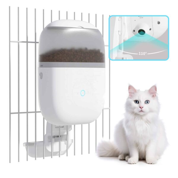 TaraPet New Luxury Cage Style Intelligent Cat Rabbit Feeder 200W ultra clear Camera APP Remote Pet Feeding Machine