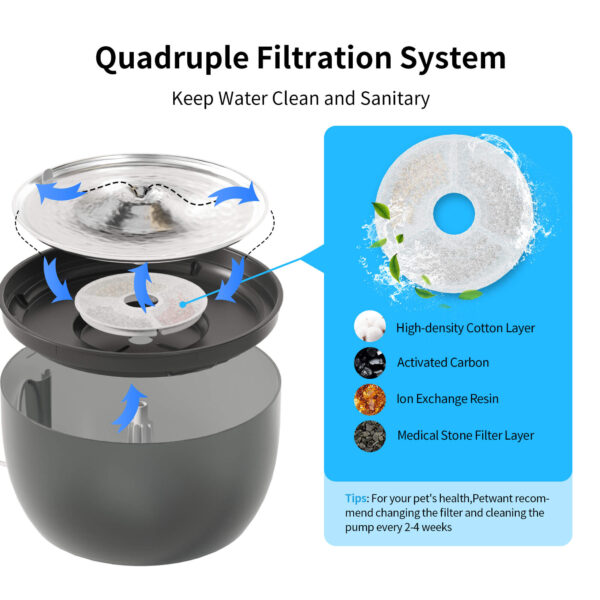 TaraPet Ultra-Small 4L Cat Feeder and 3L Water Dispenser, Set Stainless Steel, Pet Food Dispenser with HD Wi-Fi Camera Solid Pattern